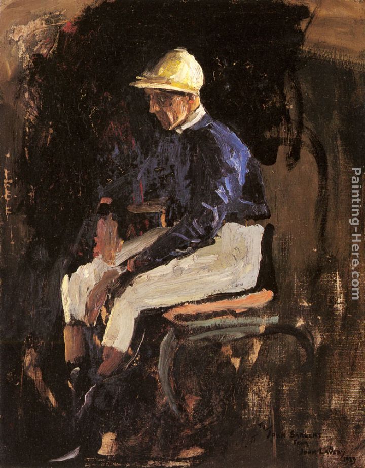A Portrait of Joe Childs, the Rothschild's Jockey painting - John Lavery A Portrait of Joe Childs, the Rothschild's Jockey art painting